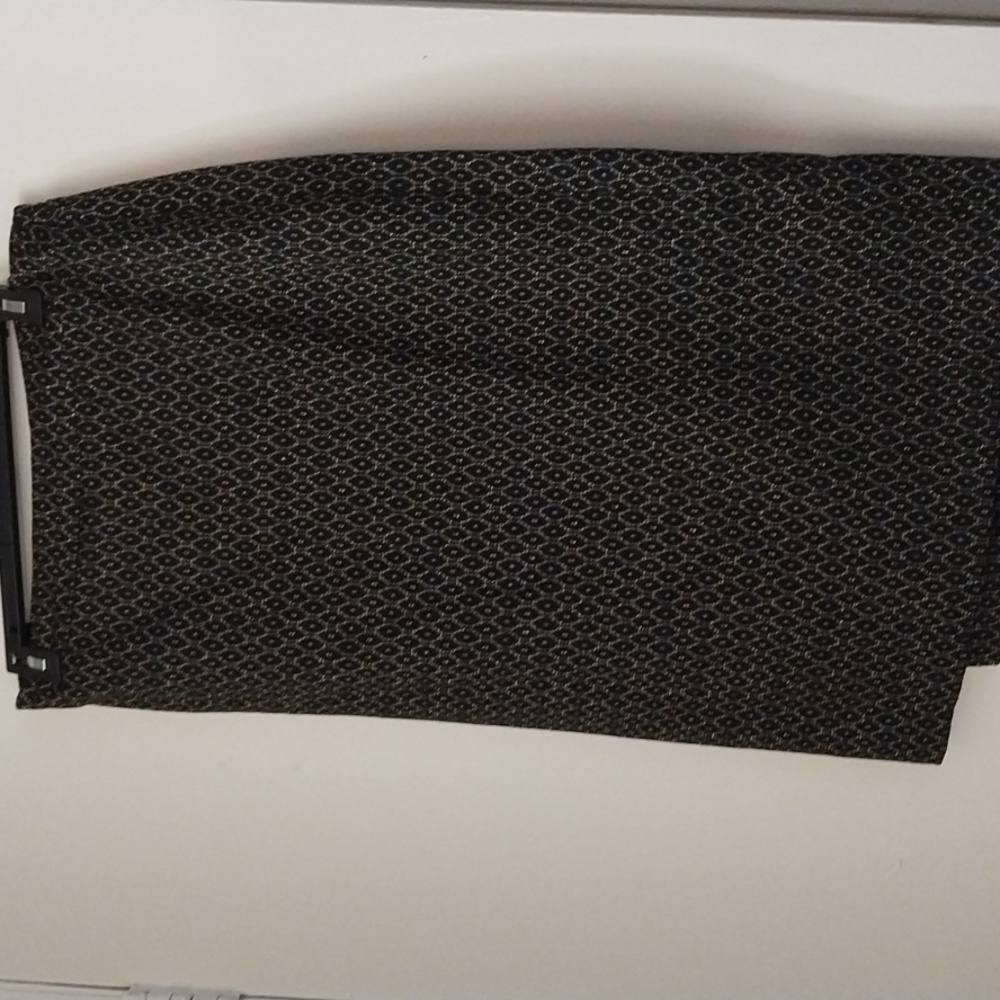 Women's two-piece black metallic gold patterned suit